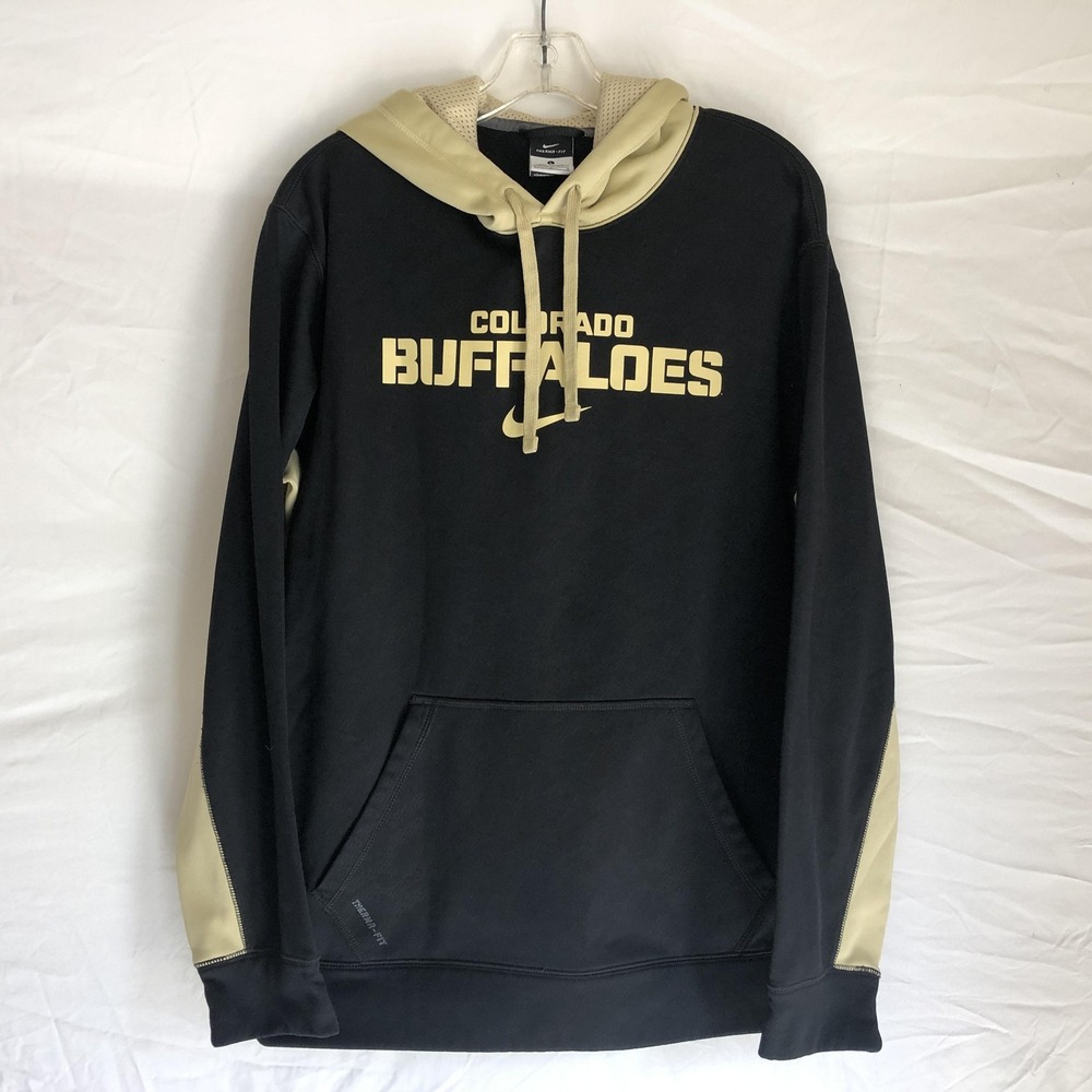 Colorado Buffaloes Sweatshirt Mens Large Black NCAA Football Nike Therma-FIT
